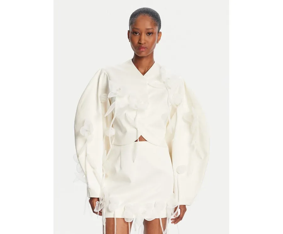 obrazek 1 ROTATE Marynarka 3D Lily 113885857 Écru Relaxed Fit
