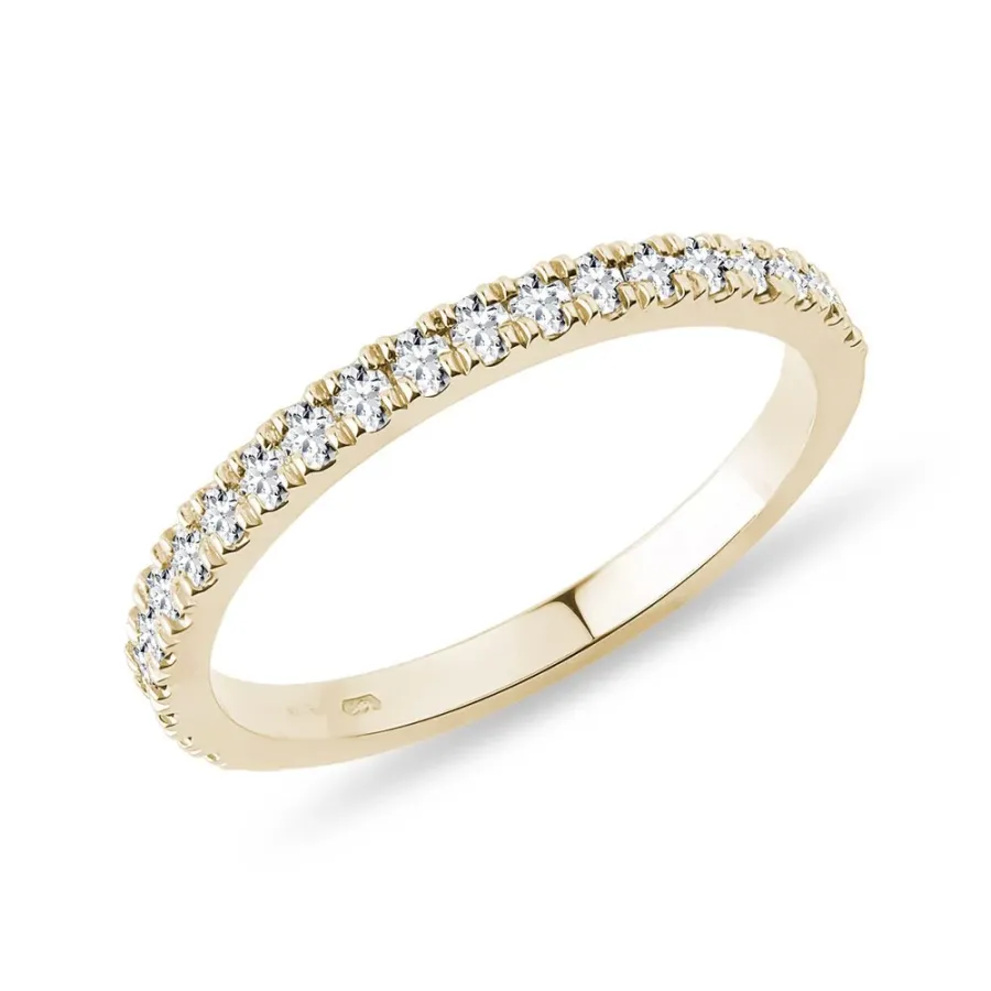 obrazek 1 Obrączka z diamentami w stylu half-Eternity z żółtego złota KLENOTA