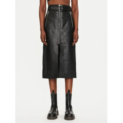 Zdjęcie Hugo Spódnica skórzana Leomila 50516753 Czarny Regular Fit HUGO