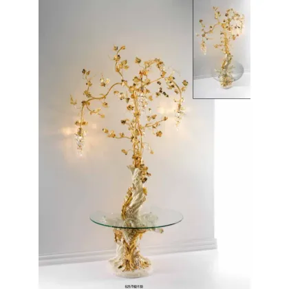 Zdjęcie Niespotykany stolik z rzeźbą drzewa i trzema kloszami