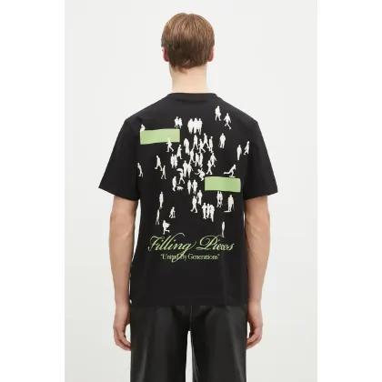 Zdjęcie Filling Pieces t-shirt bawełniany kolor czarny z nadrukiem 74499871861