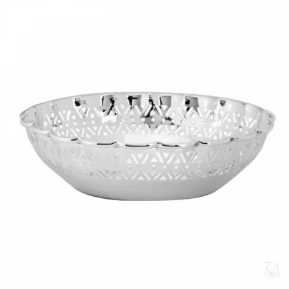 Picture Beautiful silver-plated wavy openwork bowl by Luce Cappe - Zaramella Argenti