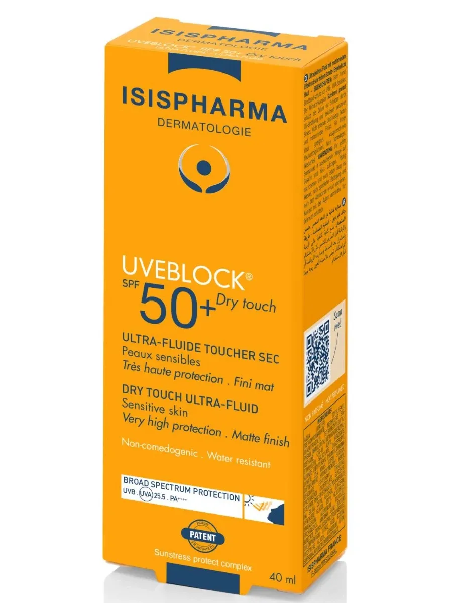 obrazek 1 Isispharma Uveblock SPF50+ - Ultralekki fluid dry touch  bezbarwny 40ml Clear 40 ml