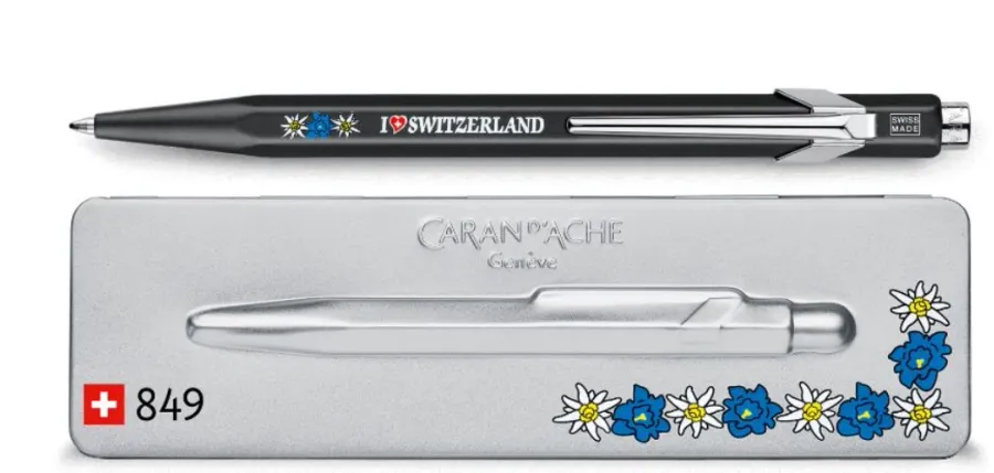obrazek 1 Designerski długopis 849 Totally Swiss - Edelweiss black z etui