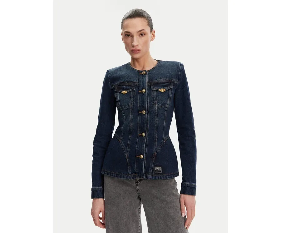 obrazek 1 Versace Jeans Couture Kurtka jeansowa 78HAS457 Niebieski Slim Fit
