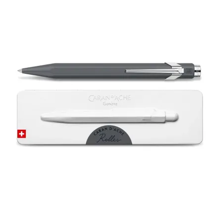 Zdjęcie Wykonane w Szwajcarii - szare pióro kulkowe w oryginalnym etui