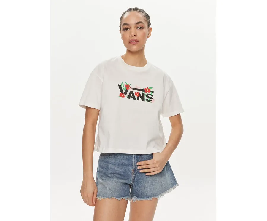 obrazek 1 Vans T-Shirt Fleurs Os Crop Ss VN000JG7 Écru Regular Fit