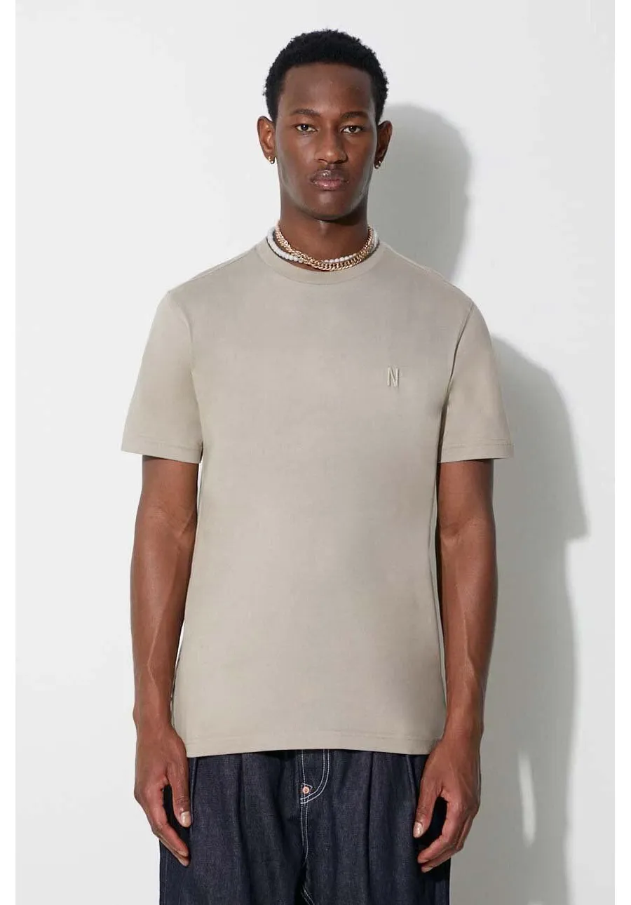 obrazek 1 Norse Projects t-shirt bawełniany  Johannes Organic N Logo T-shirt kolor beżowy gładki N01-0643-0909