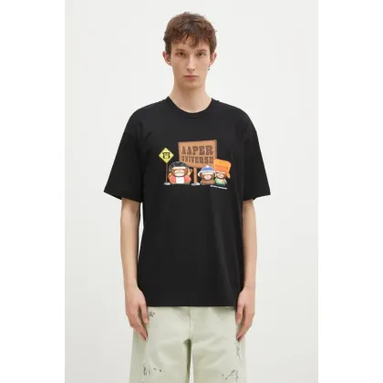 Zdjęcie AAPE t-shirt bawełniany Aaper Universe męski kolor czarny z nadrukiem AAPTEM1573XXN