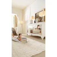 Picture Albert 2-door sideboard, white glaze, mirror fronts, silver keys - Avenanti