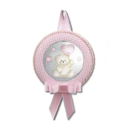 Picture A unique clip - pendant decorated with a pink teddy bear