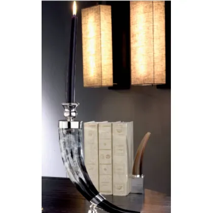Picture Decorative candlestick made of nickel-plated brass and antlers