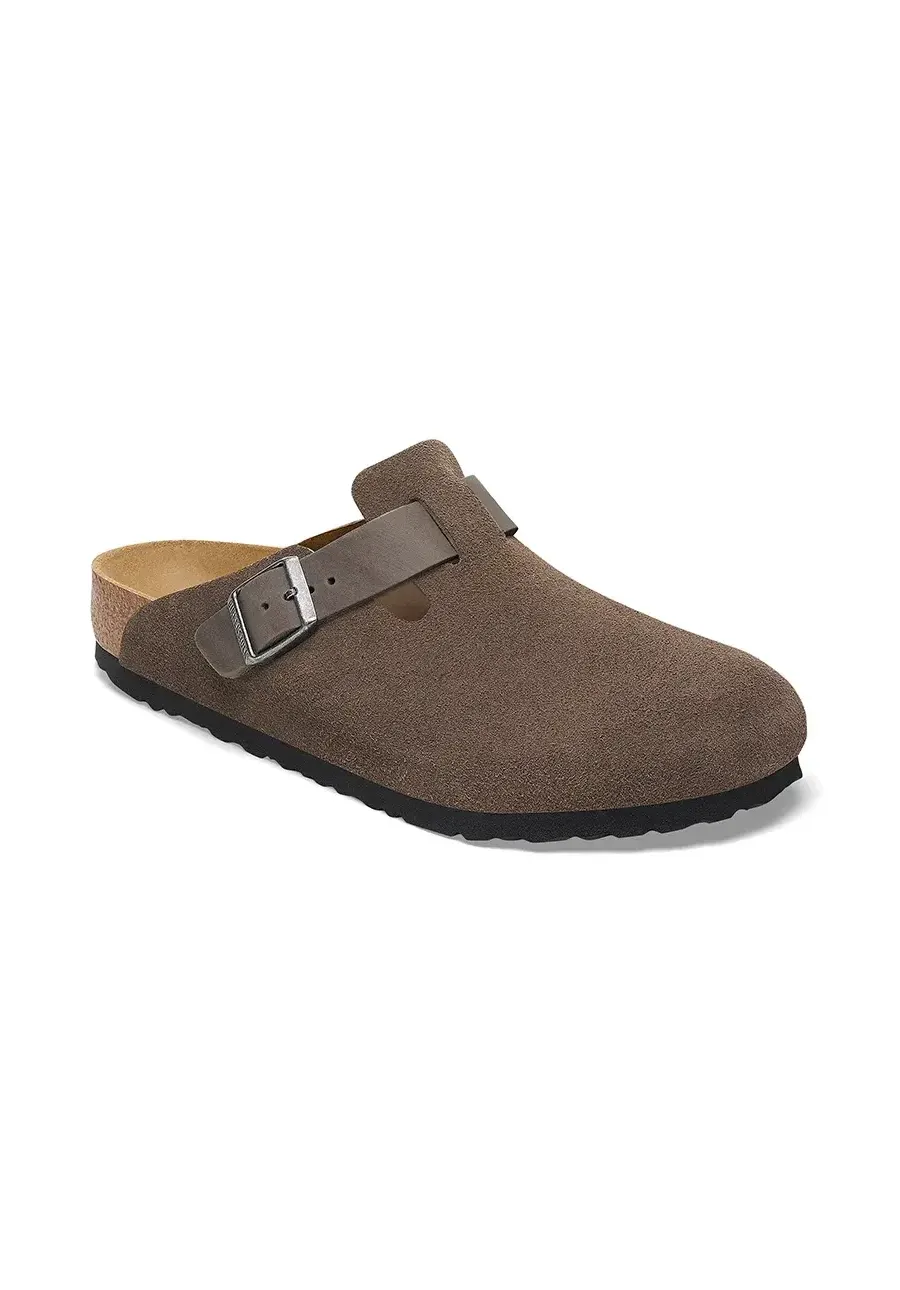 obrazek 1 Birkenstock klapki zamszowe Boston męskie kolor zielony 1029210