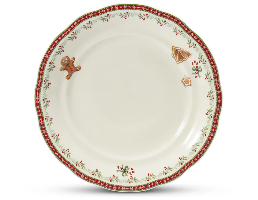 obrazek 1 Luksusowy duży płaski talerz z porcelany z kolekcji Christmas gingerbread – Leander