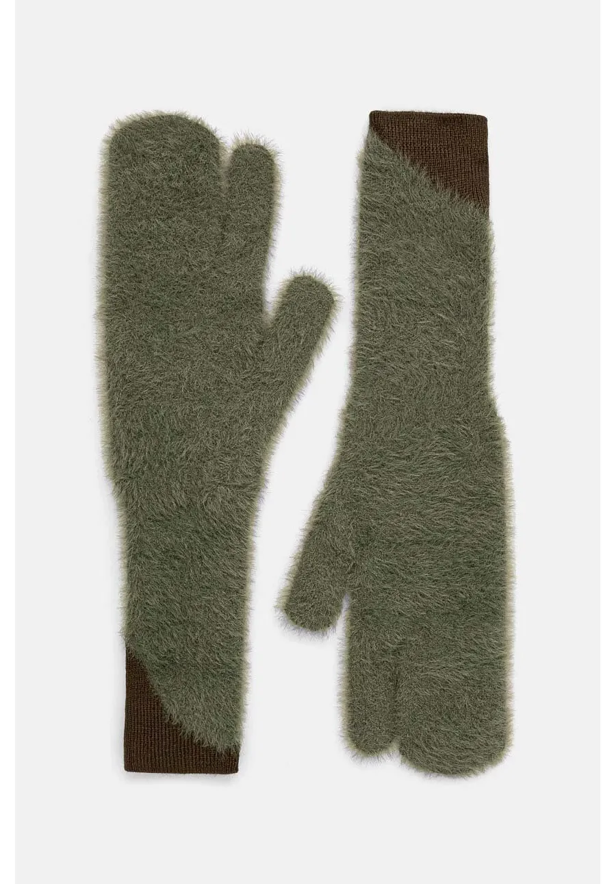obrazek 1 MM6 Maison Margiela rękawiczki z domieszką wełny kolor zielony S62TS0062.M13073