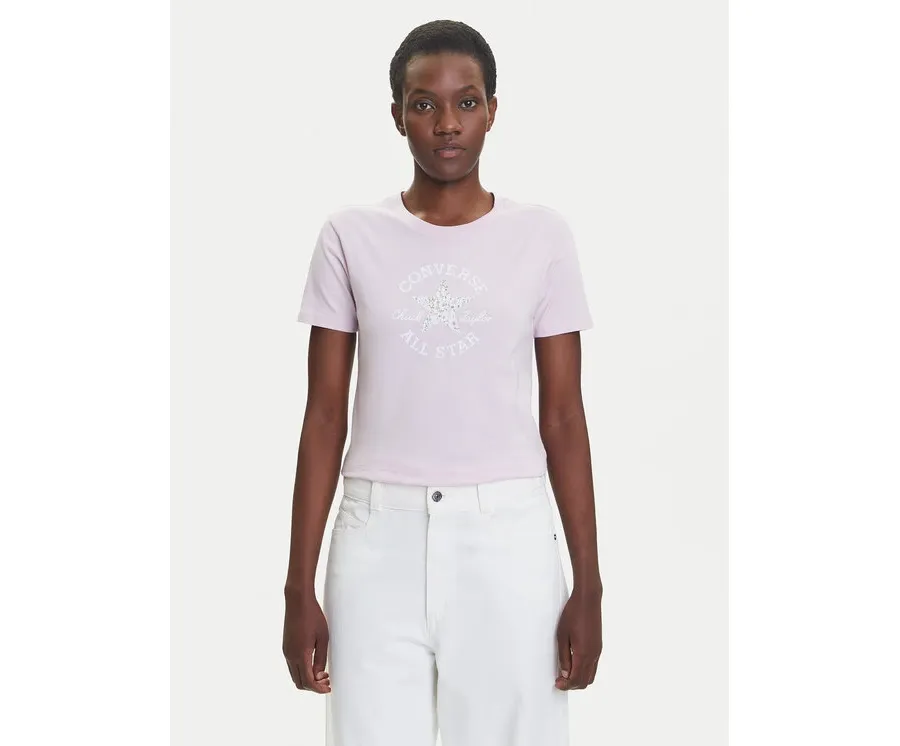 obrazek 1 Converse T-Shirt Floral Chuck Taylor 10027751-A03 Różowy Regular Fit