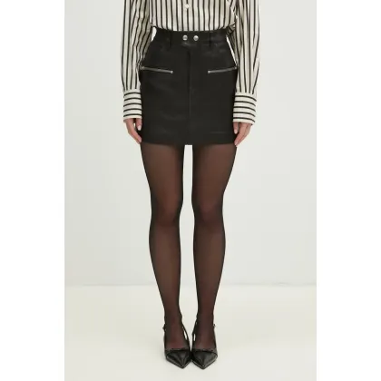 Zdjęcie Anine Bing spódnica Steel Skirt kolor czarny mini prosta A.04.10752