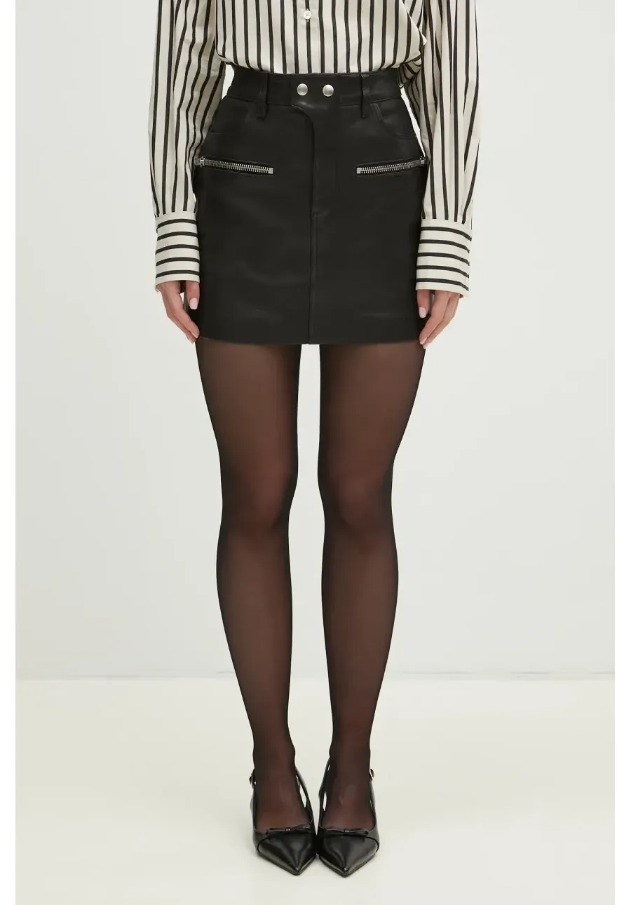 obrazek 1 Anine Bing spódnica Steel Skirt kolor czarny mini prosta A.04.10752