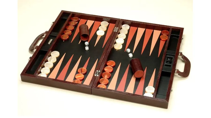 obrazek 2 Wyjątkowy komplet do gry w backgammon w brązowym kolorze