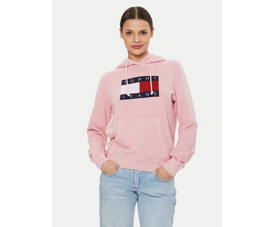 obrazek 1 Tommy Jeans Bluza Flag DW0DW18654 Różowy Regular Fit