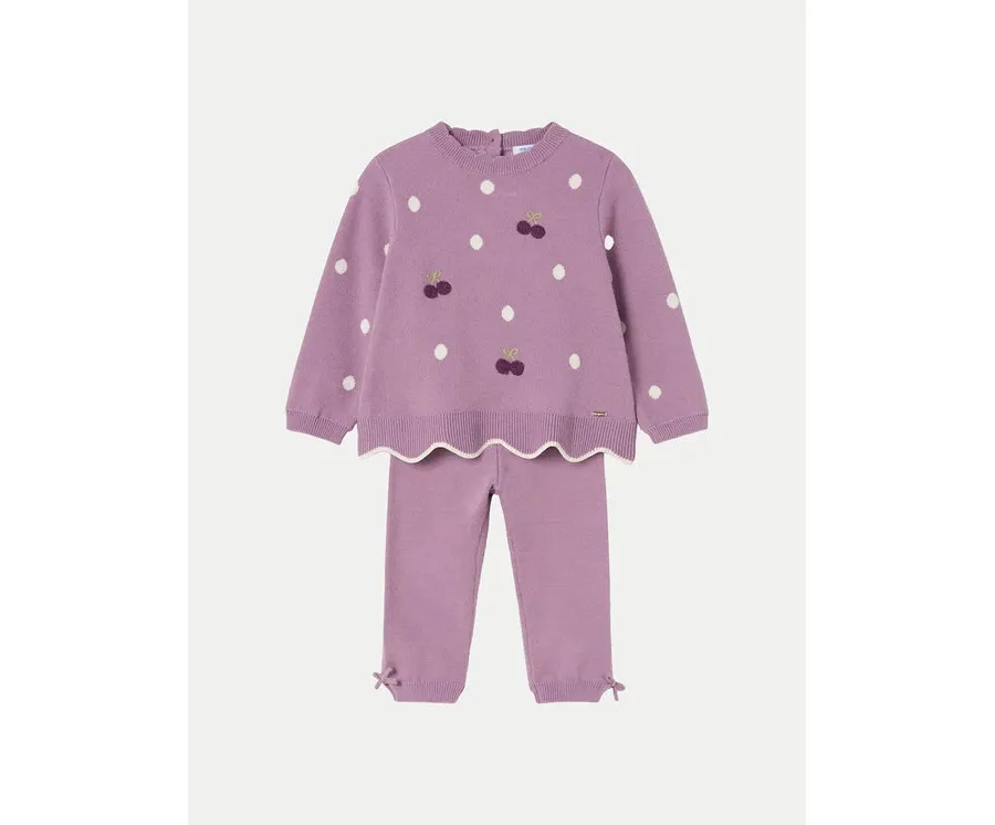 obrazek 1 Mayoral Komplet sweter i spodnie materiałowe 2549 Różowy Regular Fit