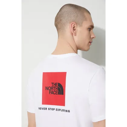 Zdjęcie The North Face t-shirt bawełniany M S/S Redbox Tee męski kolor biały z nadrukiem NF0A87NPFN41