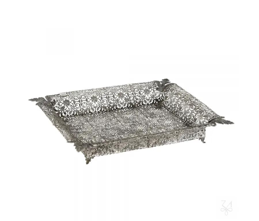 picture 1 Beautiful rectangular openwork silver basket - Zaramella Argenti