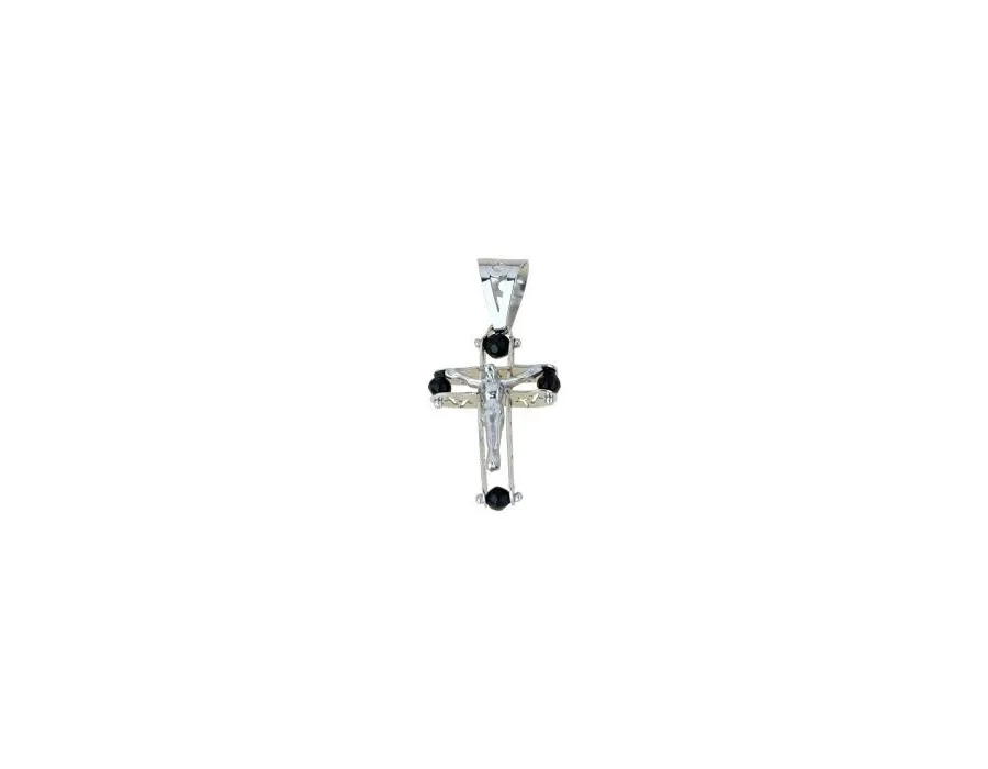 obrazek 1 Złoty męski krzyż z Chrystusem 19x12mm