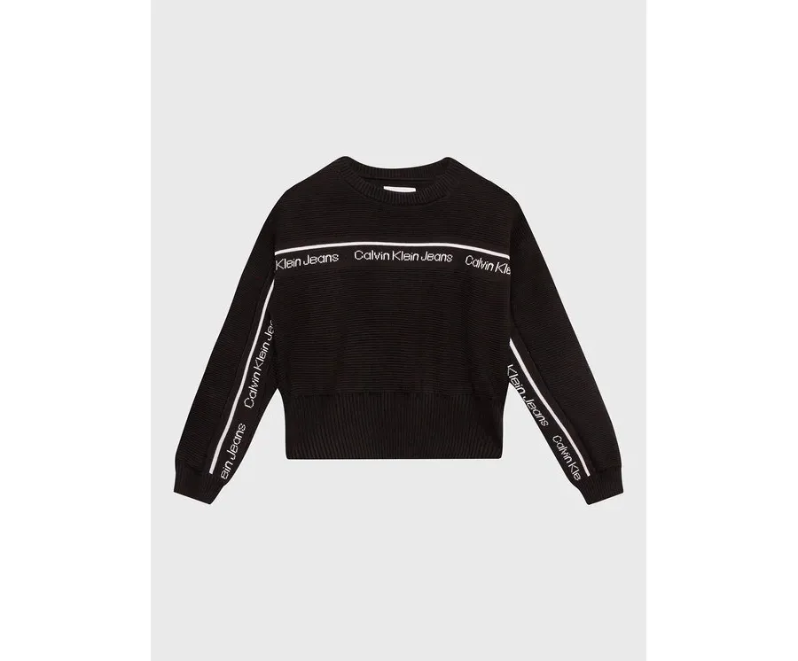 obrazek 1 Calvin Klein Jeans Sweter Logo Tape IG0IG01847 Czarny Regular Fit