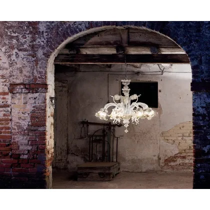 Zdjęcie Elegancki włoski żyrandol ze szkła murano