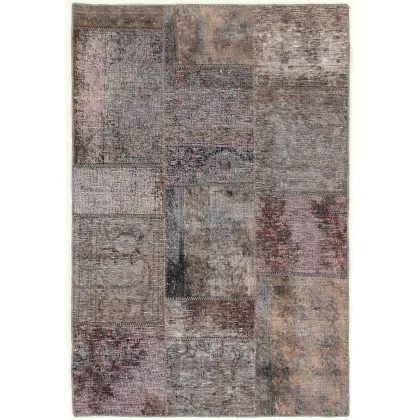 Zdjęcie Luksusowy brązowy dywan perski - PATCHWORK SAND 1001