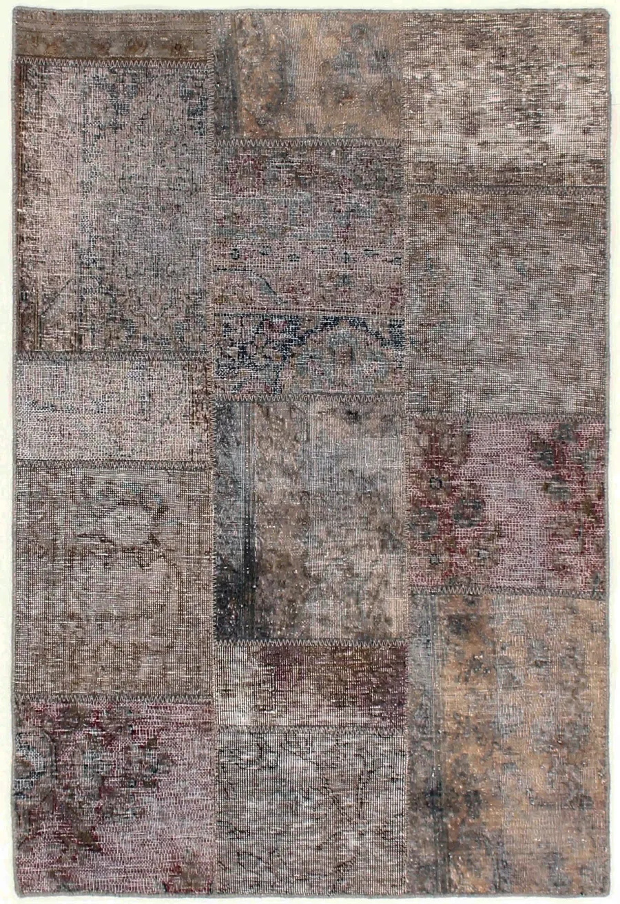 obrazek 1 Luksusowy brązowy dywan perski - PATCHWORK SAND 1001