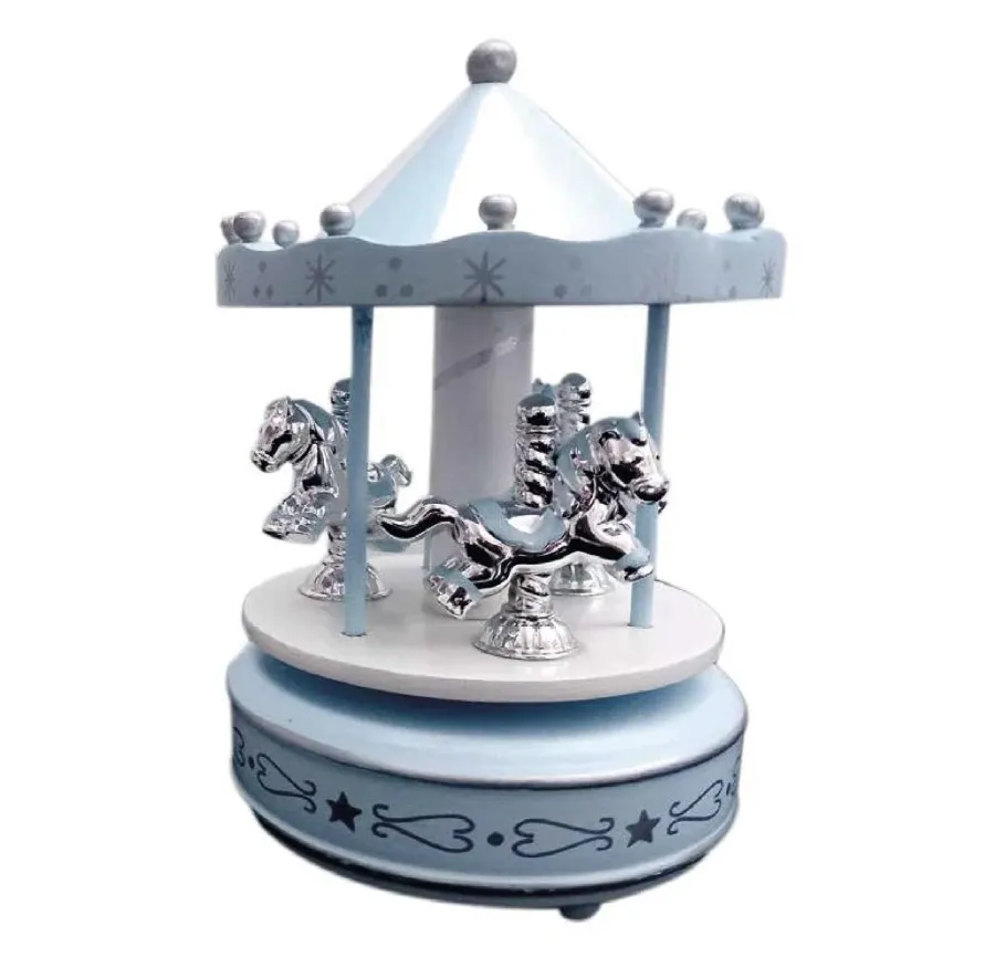 obrazek 1 Unikalna pozytywka w kształcie karuzeli w kolorze niebieskim