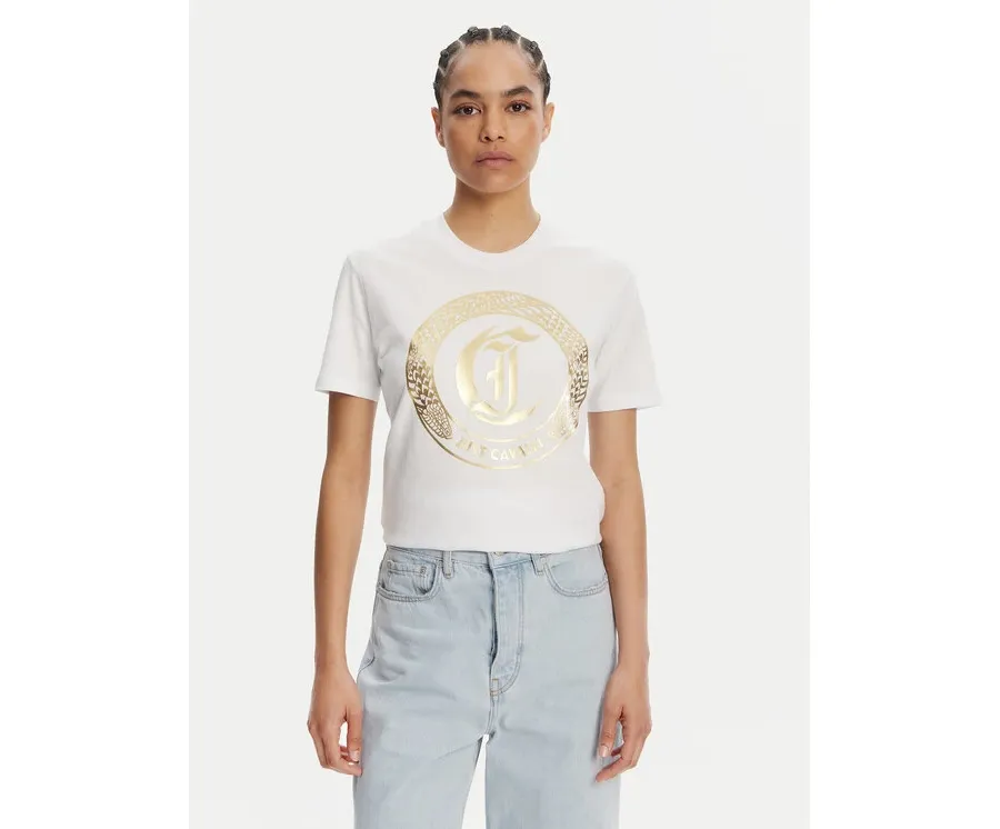 obrazek 1 Just Cavalli T-Shirt 78PAHT01 Biały Regular Fit