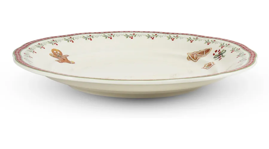 obrazek 2 Luksusowy duży płaski talerz z porcelany z kolekcji Christmas gingerbread – Leander