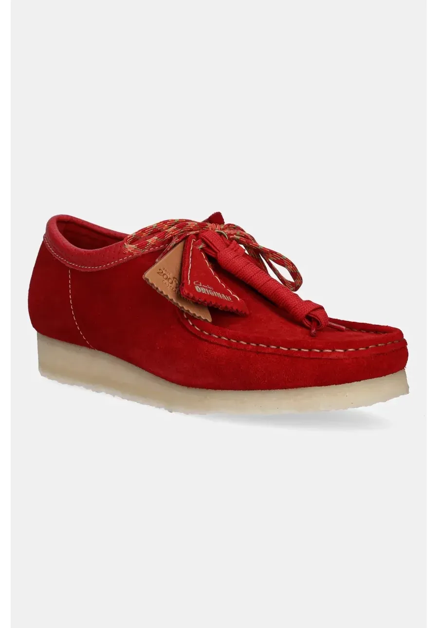 obrazek 1 Clarks Originals mokasyny zamszowe Wallabee męskie kolor czerwony 26180195