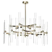Picture Italian chandelier with borosilicate glass with structure in soft gold finish - Il Paralume Marina