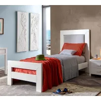 Picture Single bed with wooden headboard - Zanini