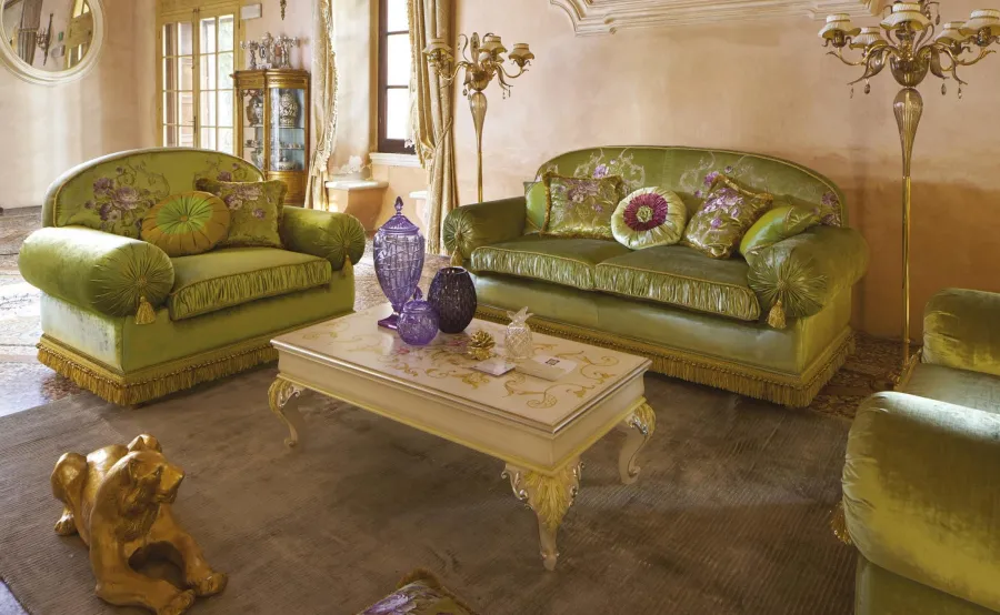 obrazek 1 Luksusowy zielony fotel w stylu antycznym – Morello Gianpaolo