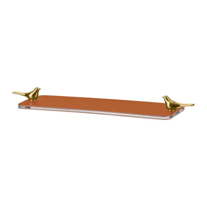 Zdjęcie Designerska taca łazienkowa Linfinito 33x10xH5 cm w kolorze koniaku