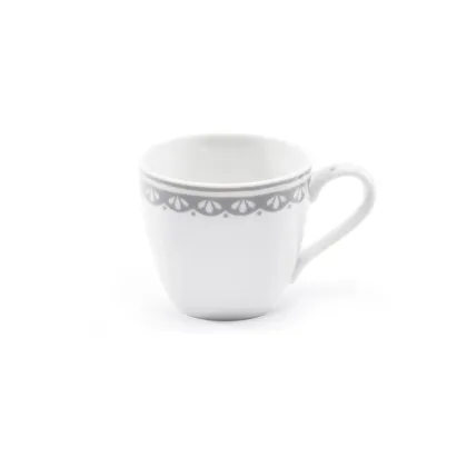 Zdjęcie Elegancka filiżanka do espresso z porcelany zdobiona subtelnym szarym ornamentem – Leander