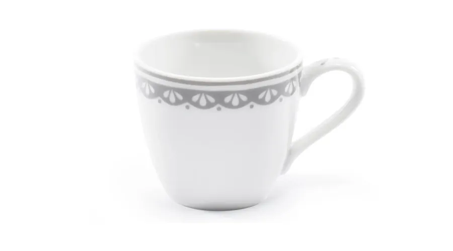 obrazek 1 Elegancka filiżanka do espresso z porcelany zdobiona subtelnym szarym ornamentem – Leander