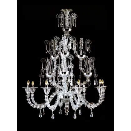 Zdjęcie Cudowny włoski żyrandol wykonany ze szkła