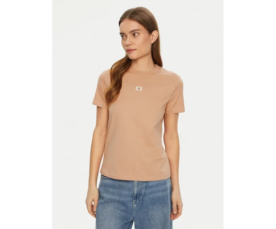 obrazek 1 Calvin Klein Jeans T-Shirt J20J225084 Beżowy Regular Fit