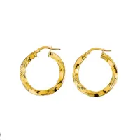 Picture Beautiful polished and forged hoop earrings with a 20 mm bayonet hook