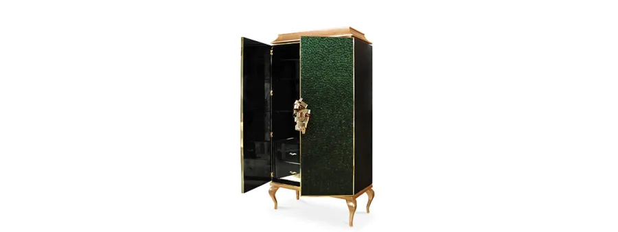 picture 8 Luxurious two-door wardrobe with a golden leaf finish