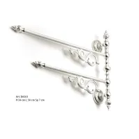 Picture Beautiful stylish double brass towel rack with cast decorative element - Il Paralume Marina