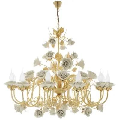 Picture Fairytale chandelier with porcelain roses - Napoleon