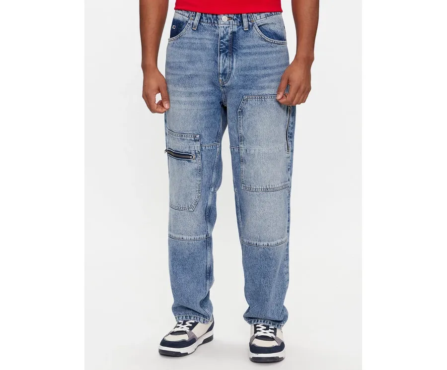 obrazek 1 Tommy Jeans Jeansy Aiden Baggy Tapered Cargo Ah7032 DM0DM18083 Niebieski Regular Fit