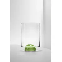 Picture An excellent wine glass with a green stem, Italian Murano glass